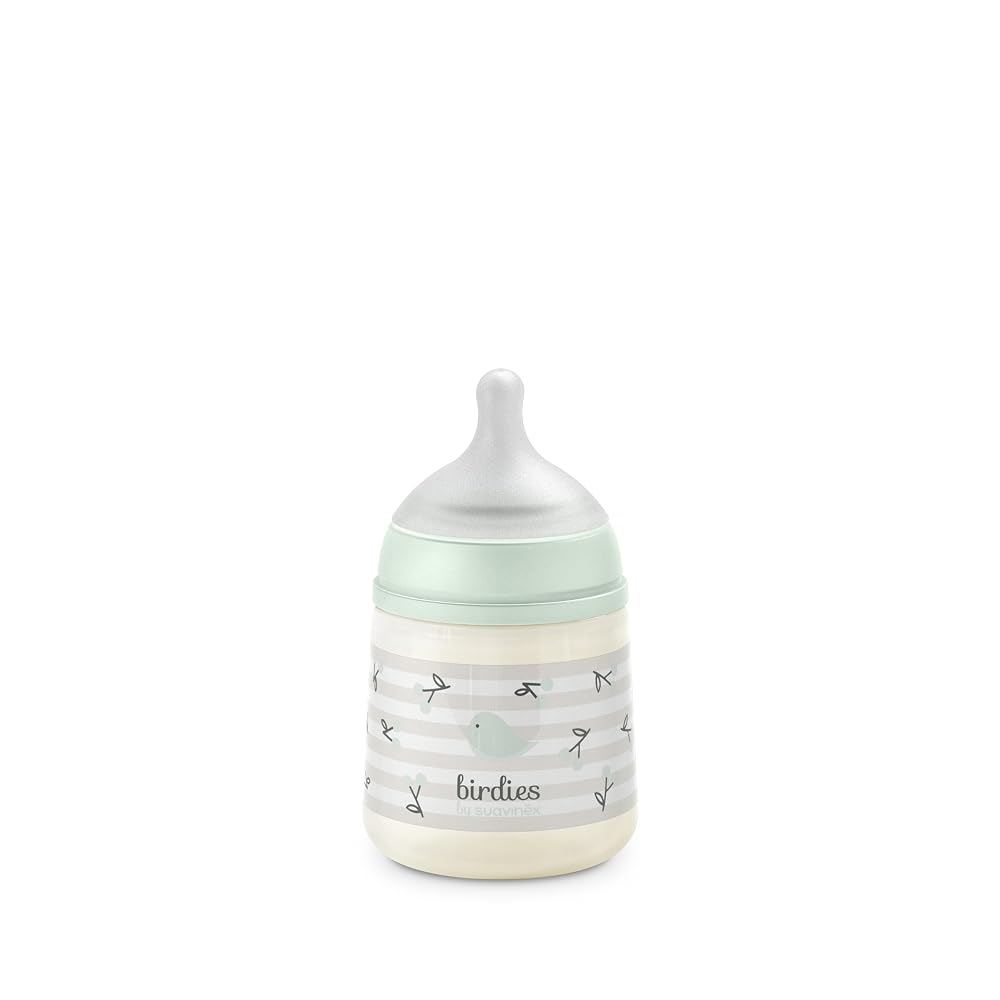 Suavinex Birdies SX Pro kojenecká láhev 150 ml mátová 0-6m