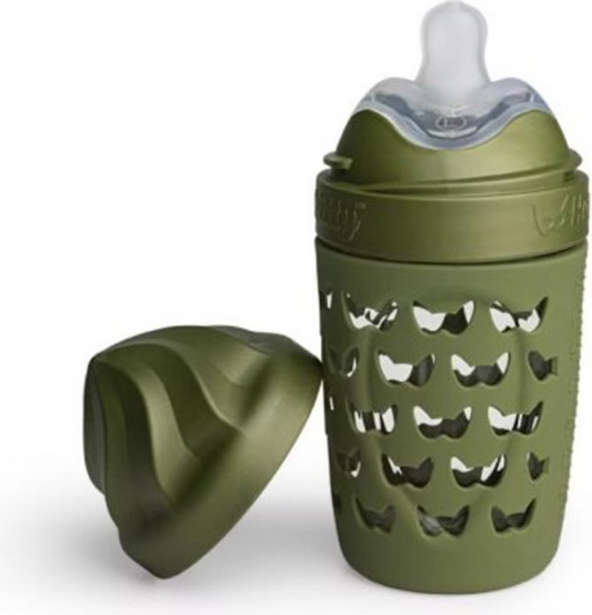 HEROBILITY Hero Eco szklana butelka z etui 220 ml 6 m+ smoczek M