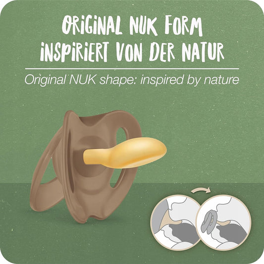 NUK for Nature upokojujúci cumlík x 2, latex, 18-36 mesiacov