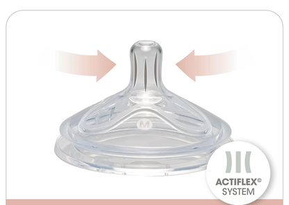NIP First Moment Trinksaugerflasche Größe M mittlerer Durchfluss 270 ml ACTIFLEX