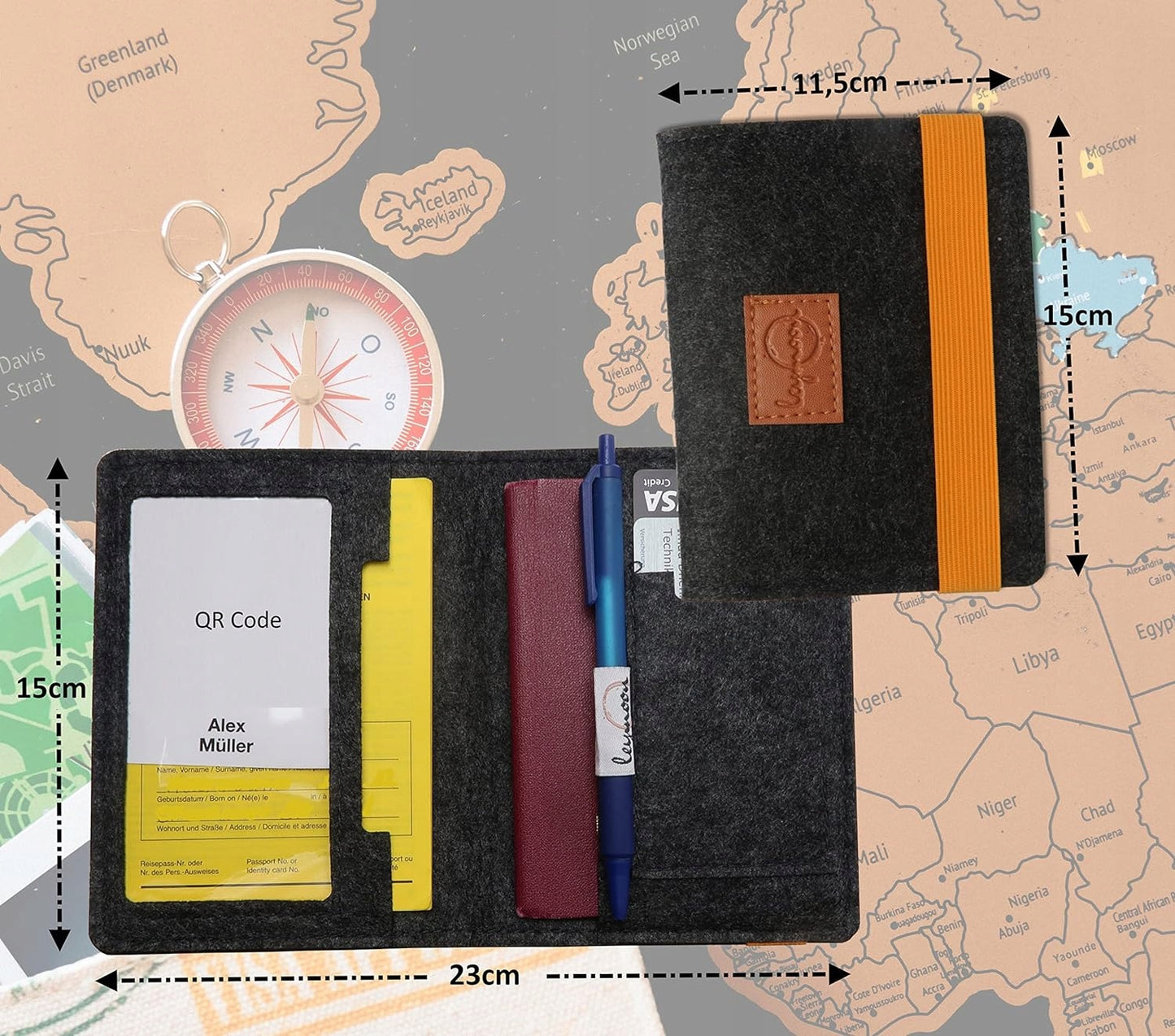 LEYMOON organiser for documents, vaccination card