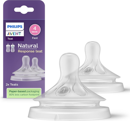 PHILIPS AVENT Natural RESPONSEbottle teats x2age 3msc+, size 4BPA-freeNew condition, replacement packaging