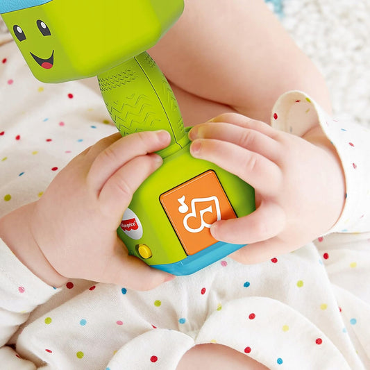 FISHER-PRICE interaktív súlyzó csörgő hangok fények német nyelvű