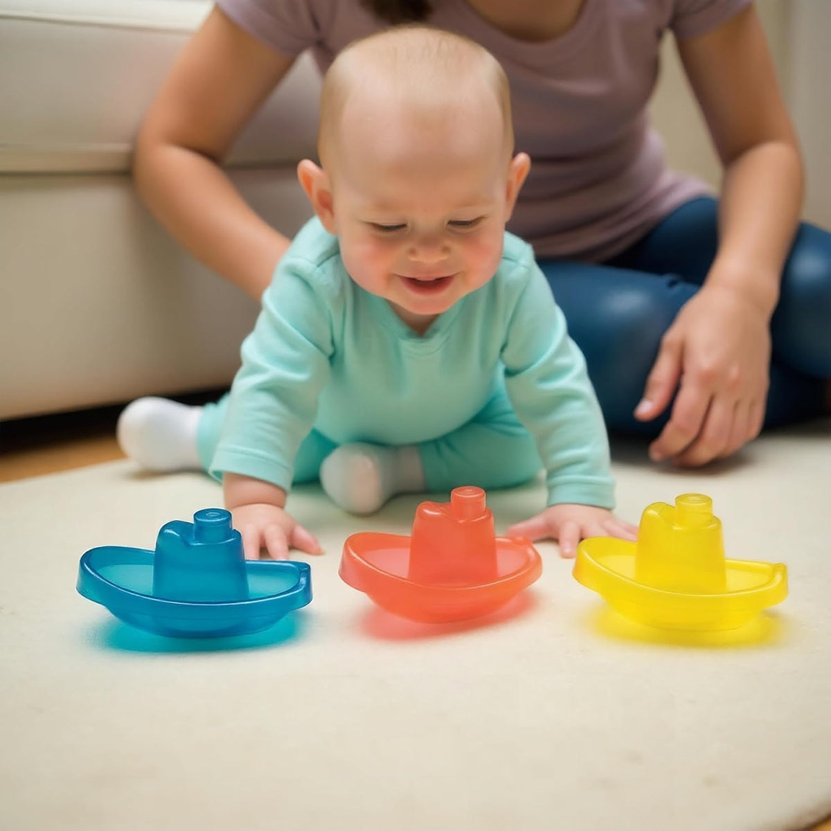 PLAYGRO Bright Baby Boats Badespielzeug 3 Boote 11 cm