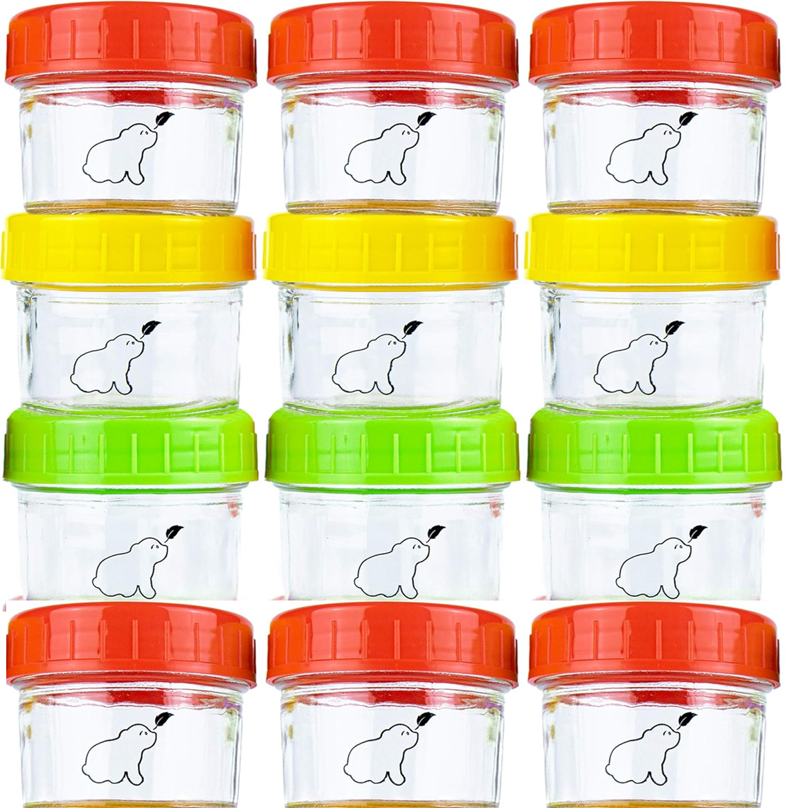 BUDDING BEAR γυάλινα βάζα δοχεία 120 ml x 12