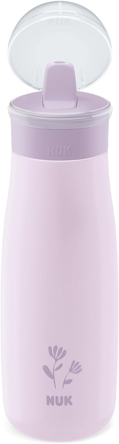 NUK Mini-Me Flip stalowa butelka ze słomką i ustnikiem 500 ml 12 m+