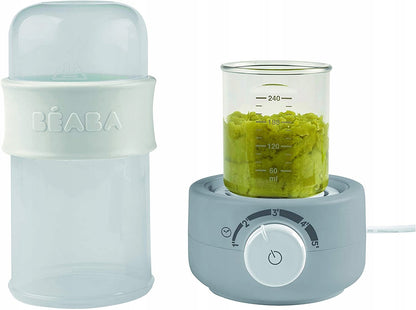 BEABA Baby Second podgrzewacz parowy, sterylizator do butelek i słoiczków, biało-szary, BPA free