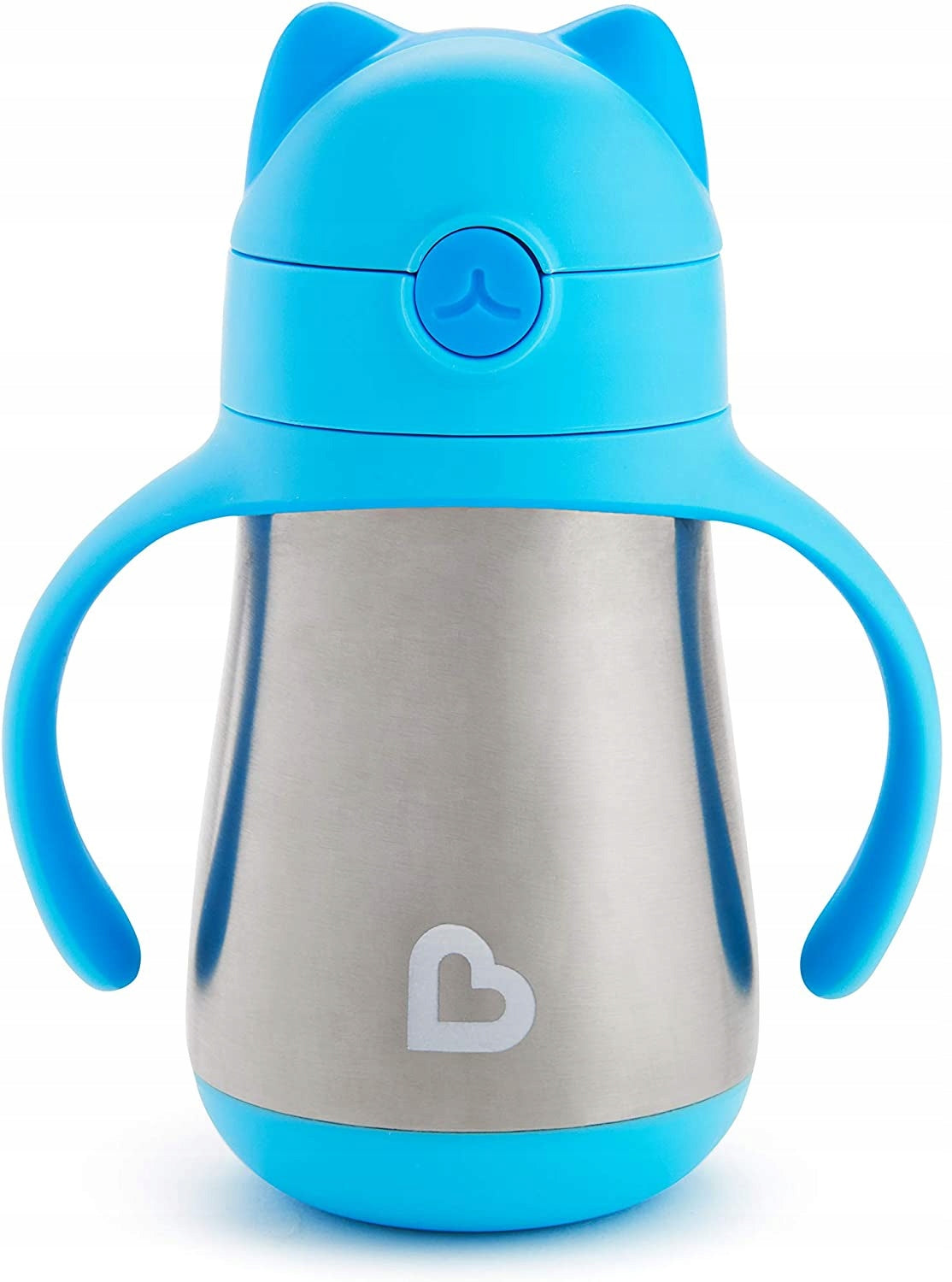 MUNCHKIN Cool Cat Becher mit Strohhalm, auslaufsicher, EDELSTAHL 237 ml
