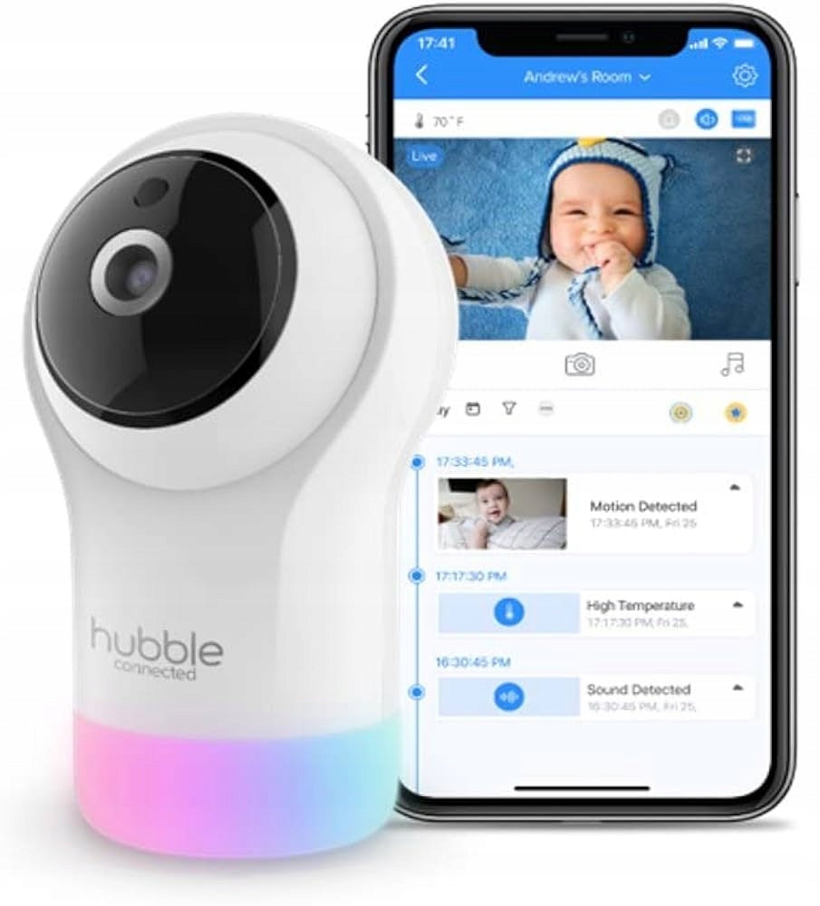 HUBBLE Nursery Pal Glow NIANIA ELEKTRONICZNA kamera Smart HD z podglądem na żywo i aplikacją mobilną