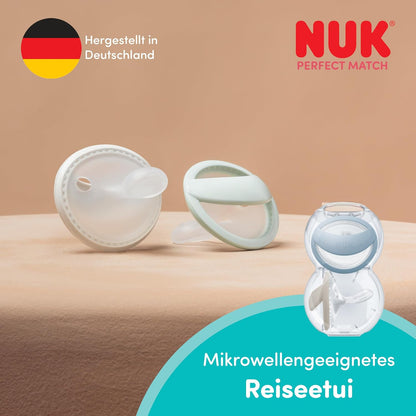 NUK Perfect Match suzete 0-6 luni 2 buc. bej/roșu