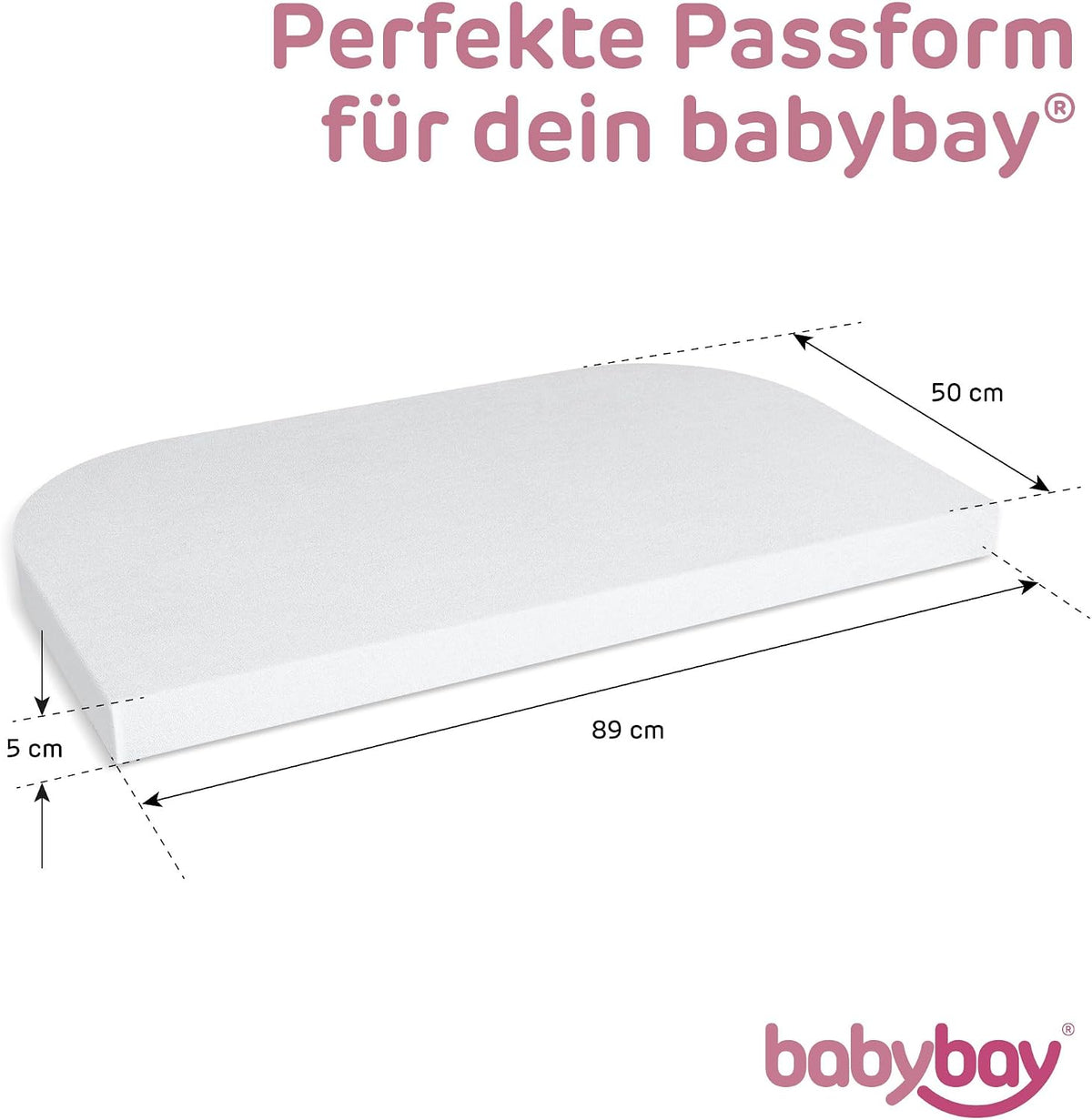 BABYBAY Spannbettlaken mit Membran 89x50 cm