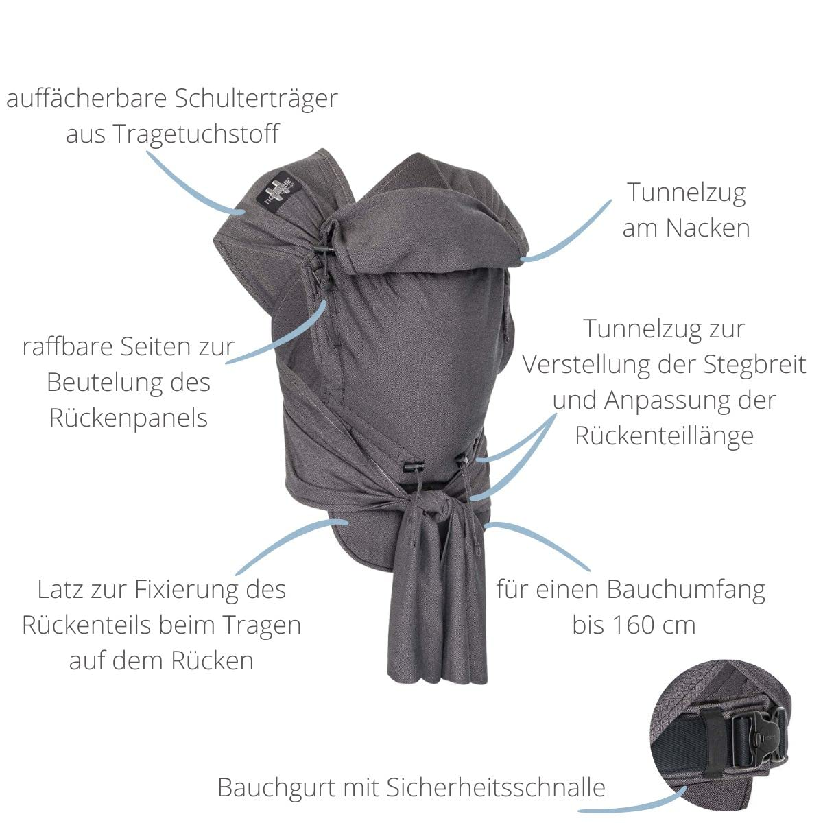 HOPPEDIZ hop-tye buckle bärsele ergonomisk 0-30 msc