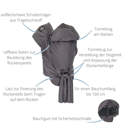 HOPPEDIZ hop-tye buckle bärsele ergonomisk 0-30 msc