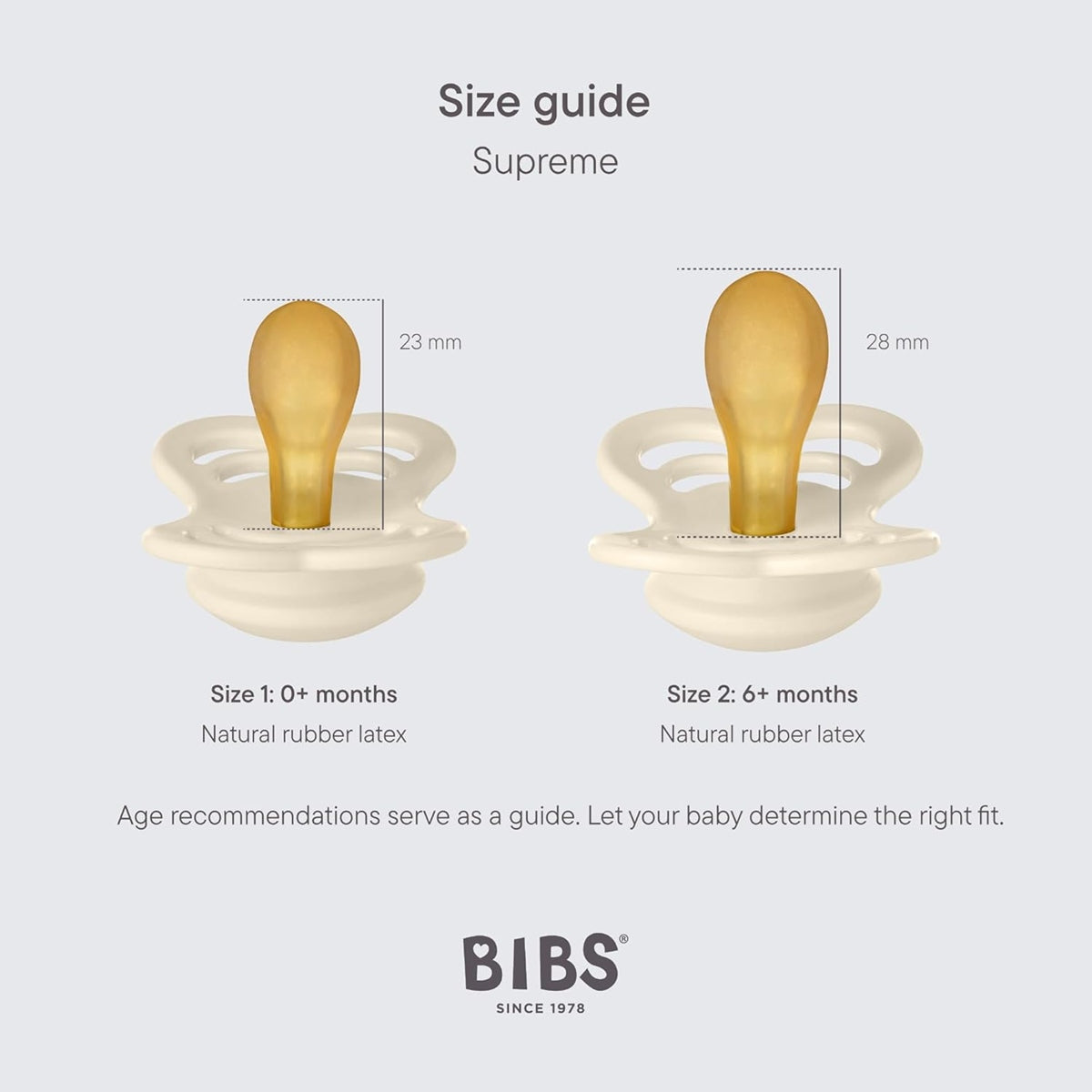 BIBS SUPREME2 rubber nipples, symmetricalage 0-6 monthsmulticolouredGood, new condition, replacement packaging