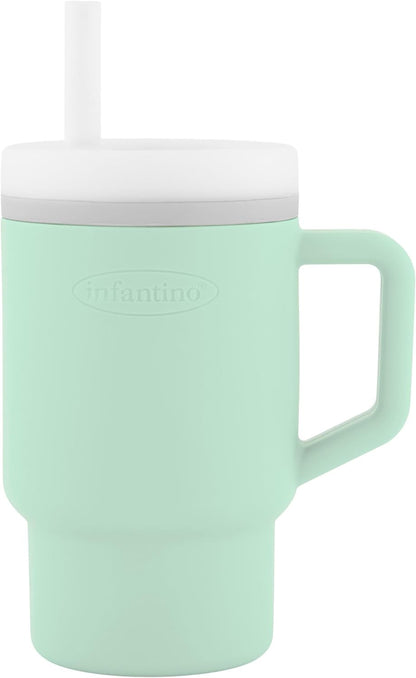 INFANTINO My 1st Tumbler silikonowy kubek niekapek z ustnikiem 266 ml 6 m+