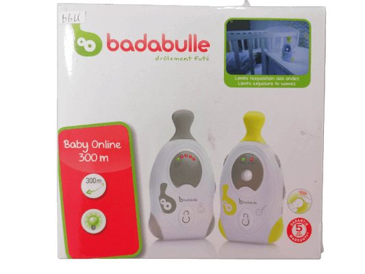 BADABULLE Baby Online 300m NIANIA ELEKTRONICZNA analogowa niania elektroniczna, biały zestaw z 2 jednostkami