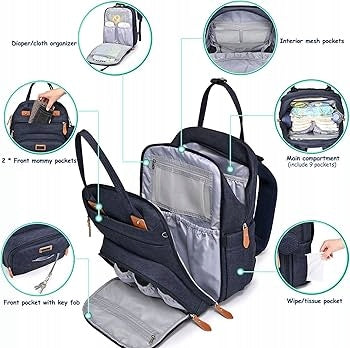 WELAVILA kinderwagen rugzak met accessoires