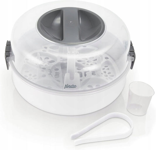 ALECTO BW-04 Mikrowellen-Sterilisator für 4 Flaschen + Zange und Messbecher