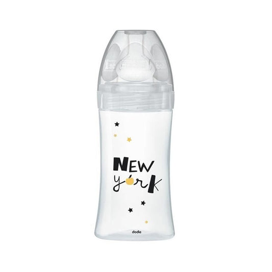 DODIE Sensation+ NOWY JORK szklana butelka 270 ml 0-6 m smoczek 2 średni przepływ