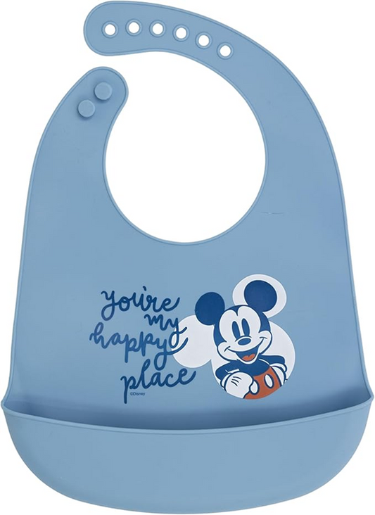 STOR Σιλικόνη Σαλιάρα με Τσέπη MICKEY MOUSE