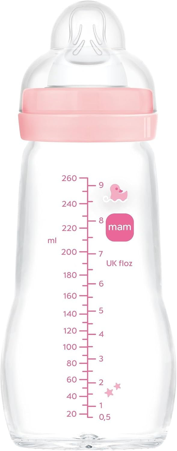 MAM Feel Good butelka szklana 260 ml smoczek 2 średni przepływ 2 m+ KACZKA