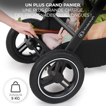 KINDERKRAFT B-TOUR carrinho multifunções 3 em 1 até 22kg + cadeira auto MINK PRO