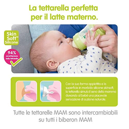 MAM smoczki do butelek rozmiar 1 SkinSoft 0m+ x2