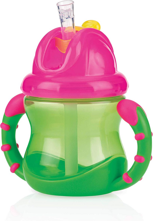 NUBY Flip-it Cup lonček s slamico, ki ne poliva, 12 m+ 240 ml