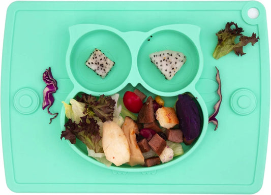 BUMKINS3-chambered plate integrated with mat and cutleryMaterial siliconeBPA-freeDishwasher and microwave