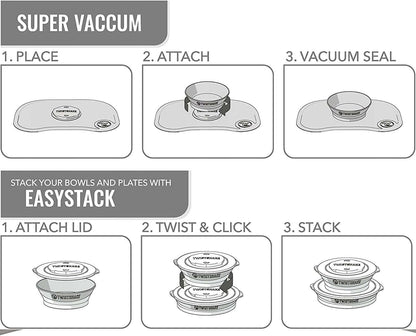 TWISTSHAKE mata CLICK MAT z talerzykiem 6msc+ z systemem super vacuum i easystack do stabilnego mocowania naczyń