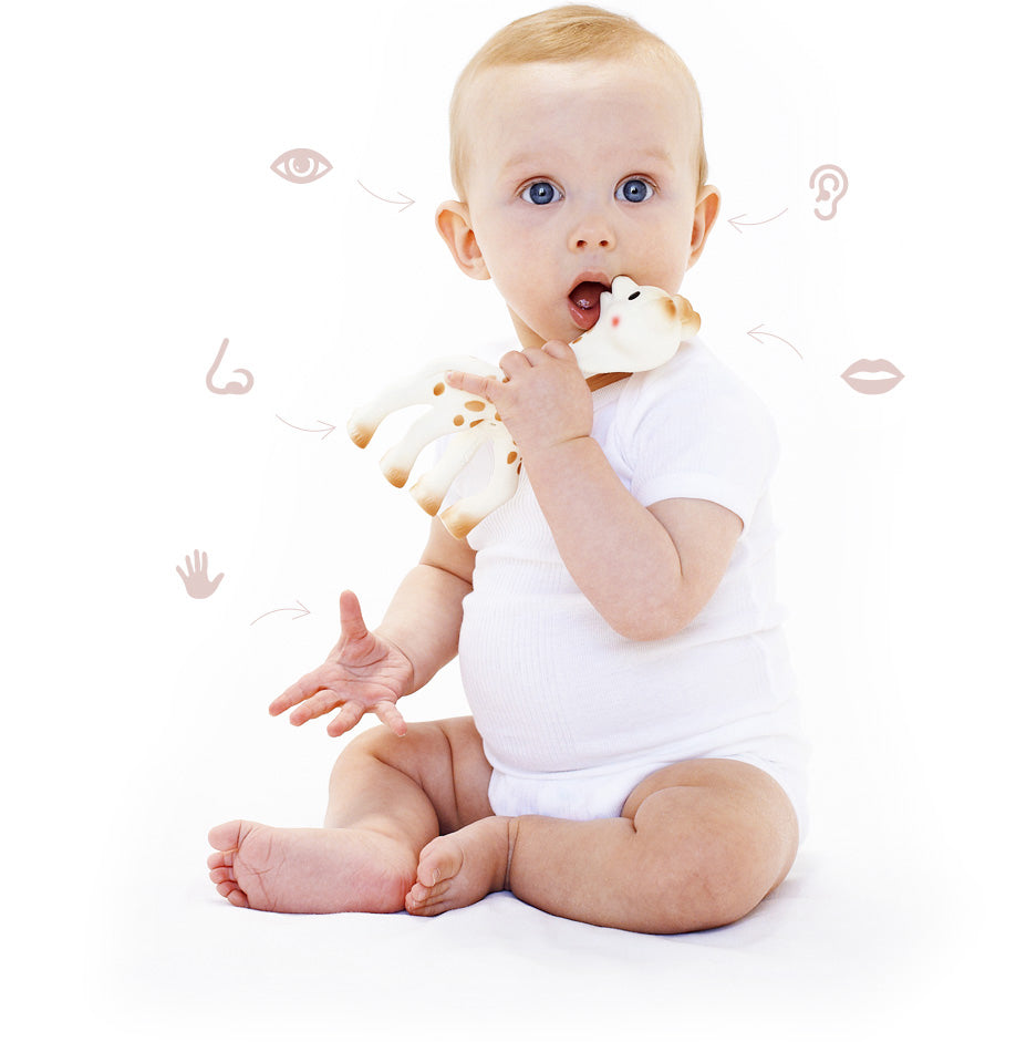 SOPHIE DIE GIRAFEE Babyset Beißring Naturrassel 3-tlg.