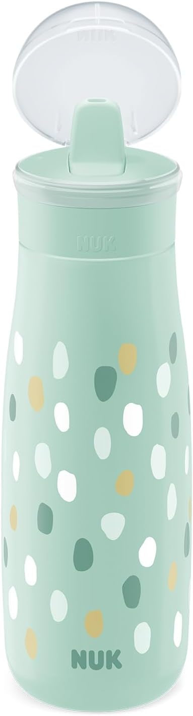 NUK Mini-Me Flip butelka ze słomką i składanym ustnikiem 450 ml 12 m+ miętowa, odporna na rozlewanie