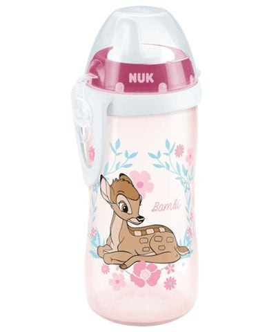 NUK twardy ustnik do butelki KIDDY CUP, biały, 12 m+, bez BPA, z motywem Bambi
