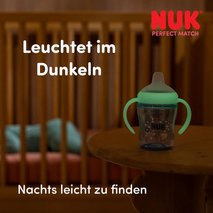 Cană anti-picurare NUK Perfect Match 150 ml 6m+ LUMINEAZĂ ÎN ÎNTUNERIC