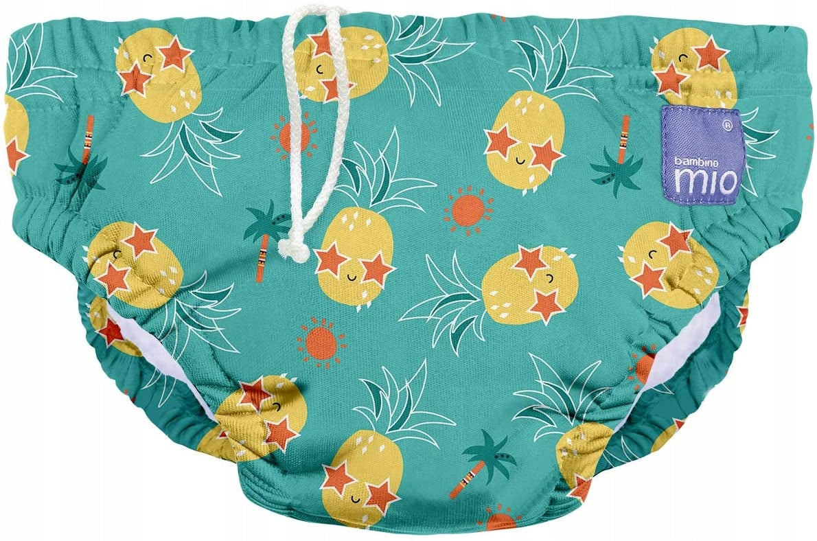 BAMBINO MIOswimming nappyAge: 6-12 monthsWeight: 7-9 kgWashing: up to 40 deg. Do not use chlorine bleach. Can