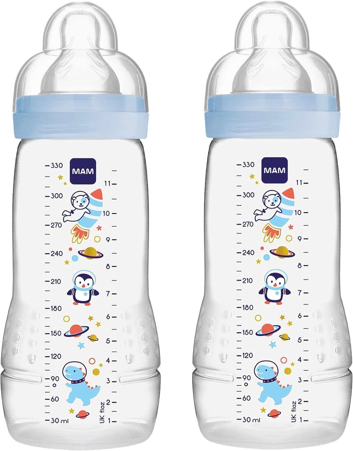 MAM Easy Active set de biberoane 2x 330 ml 4 m+, tetină 2, COSMOS