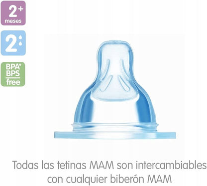 MAM SkinSoft smoczek do butelki x2 2m+ przepływ 2