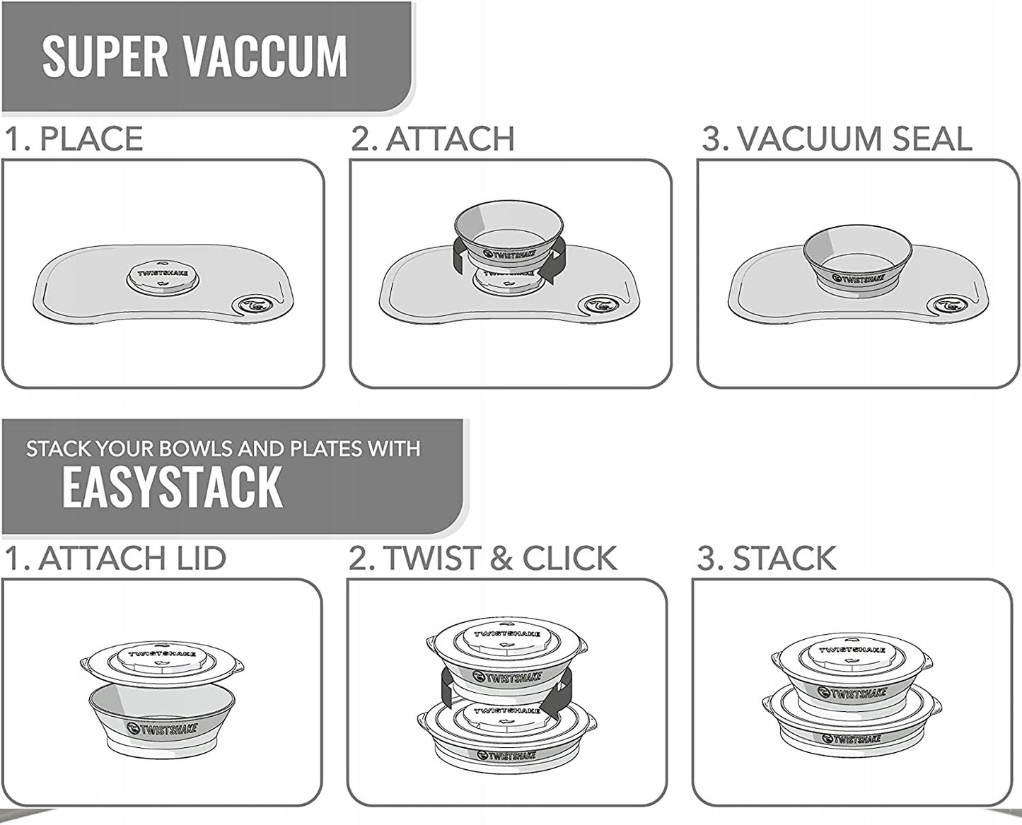 TWISTSHAKE covoraș CLICK MAT MINI cu farfurie, 6 luni+