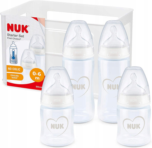 NUK Set NO COLIC 4 Flaschen Korb TEMPERATURKONTROLLE