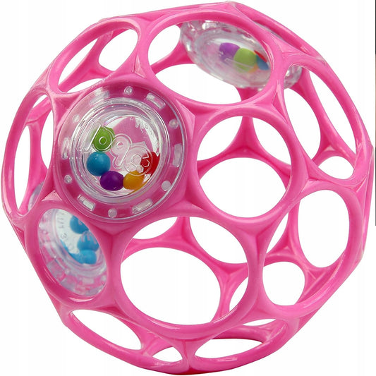 BRIGHT STARTS Oball Rattle inel de dentiție silicon cu zornăitoare 10 cm