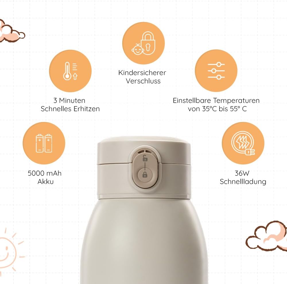 BEBELUX BebeWarm tragbarer USB-Wärmer 3'