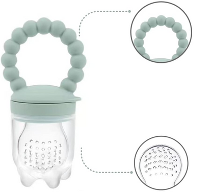 STONNY anneau de dentition distributeur de fruits pour enfants 3-24 mois 2 pièces + 6 embouts et 2 cuillères