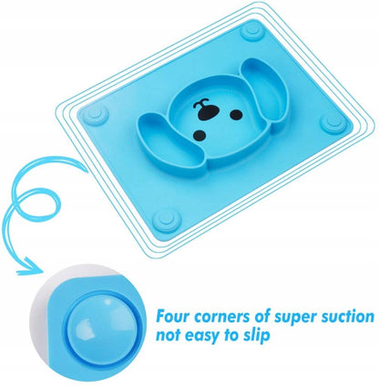 integrated silicone mat with platecolour blue with doggy motifMaterial siliconeVolume: 65 ml, 65 ml and 210