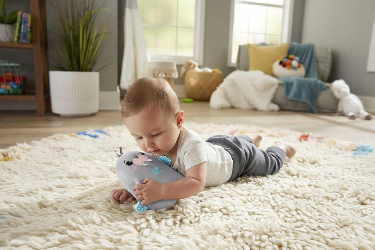 FISHER-PRICE Chill Vibes Robbe Plüschtier mit Melodien und Vibrationen 17 cm