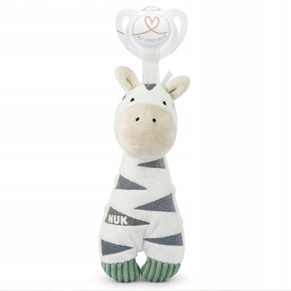 NUK Little Friend cumlík s plyšovou hračkou ZEBRA 0-6 m