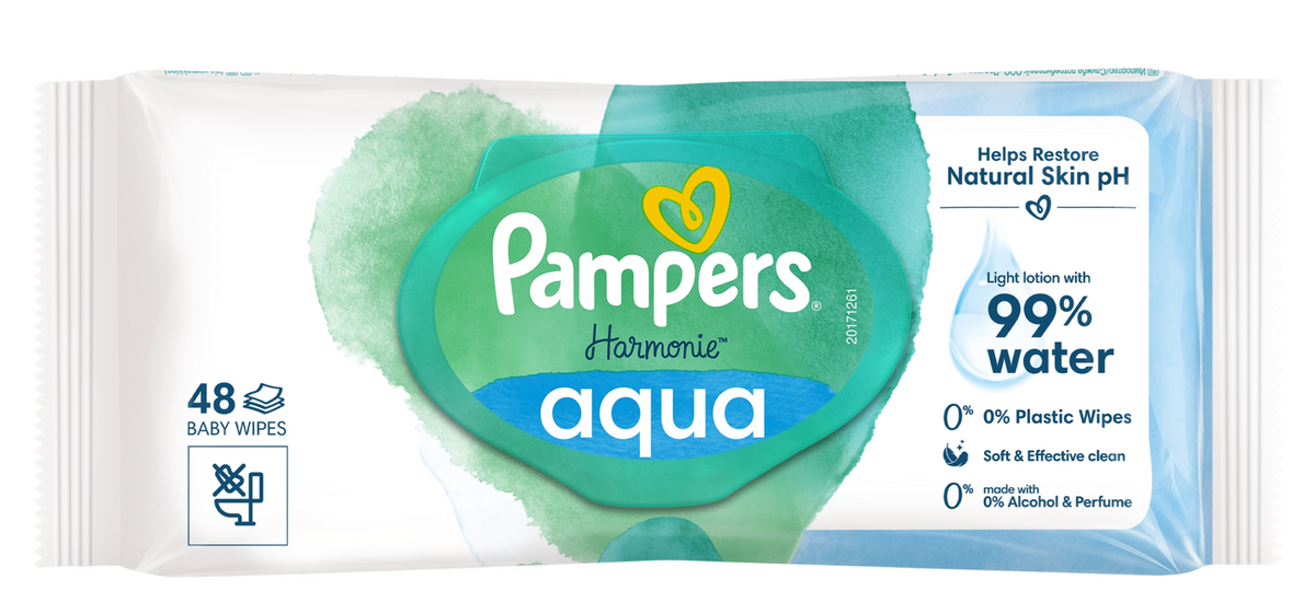 PAMPERS HARMONIE AQUA υγρά μαντηλάκια x48
