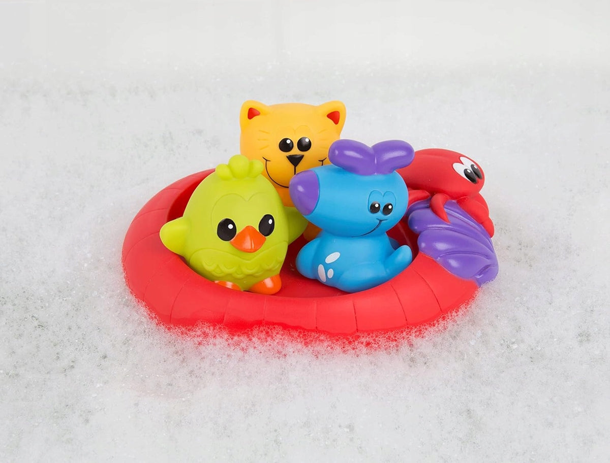 PLAYGRO Splash and Float Bade-Quietsch-Spielzeug 6 M+ 4er-Set
