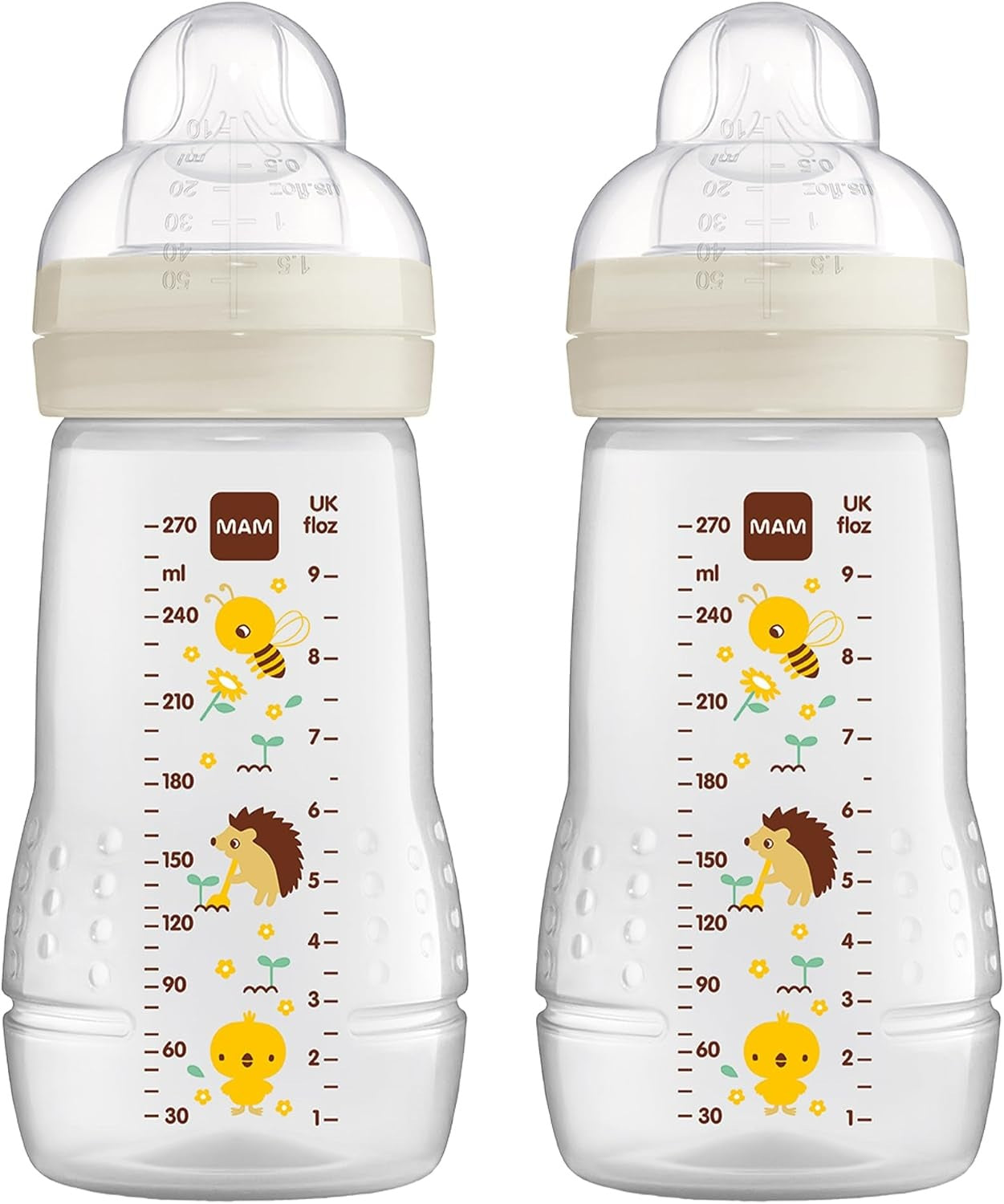 Set de biberoane MAM Easy Active 2×270 ml, vârsta 0+, tetină 1, MEADOW