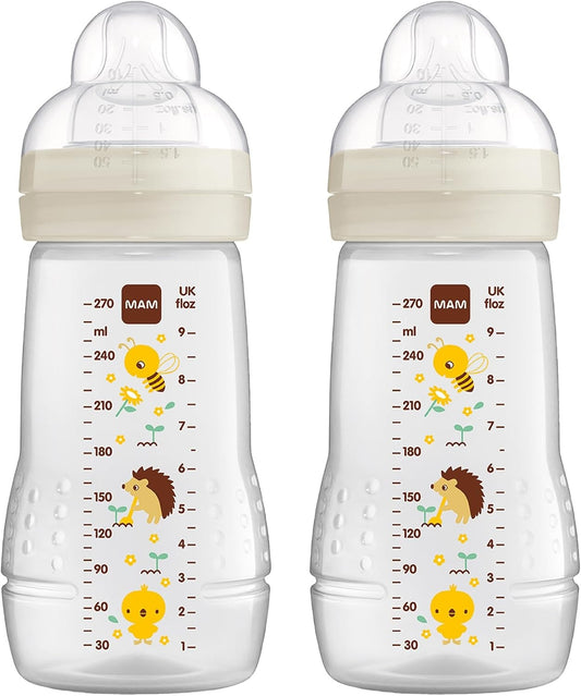 MAM Easy Active zestaw butelek 2x 270 ml wiek 0+ smoczek 1 ŁĄKA