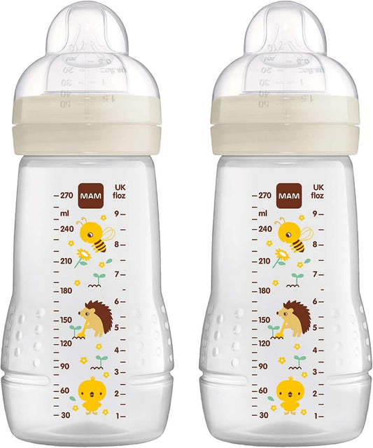 MAM Easy Active zestaw butelek 2x 270 ml wiek 0+ smoczek 1 ŁĄKA